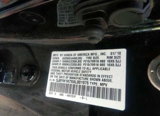 Photo 8 VIN: 5J6YH1H7XAL001976 - HONDA ELEMENT 