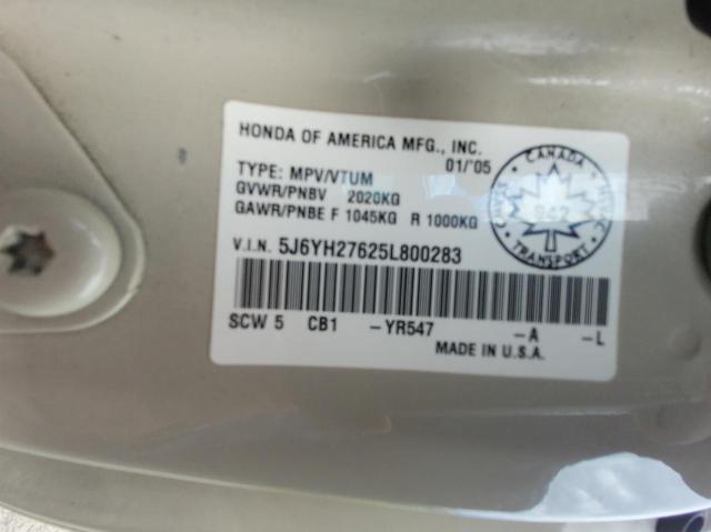 Photo 9 VIN: 5J6YH27625L800283 - HONDA ELEMENT EX 