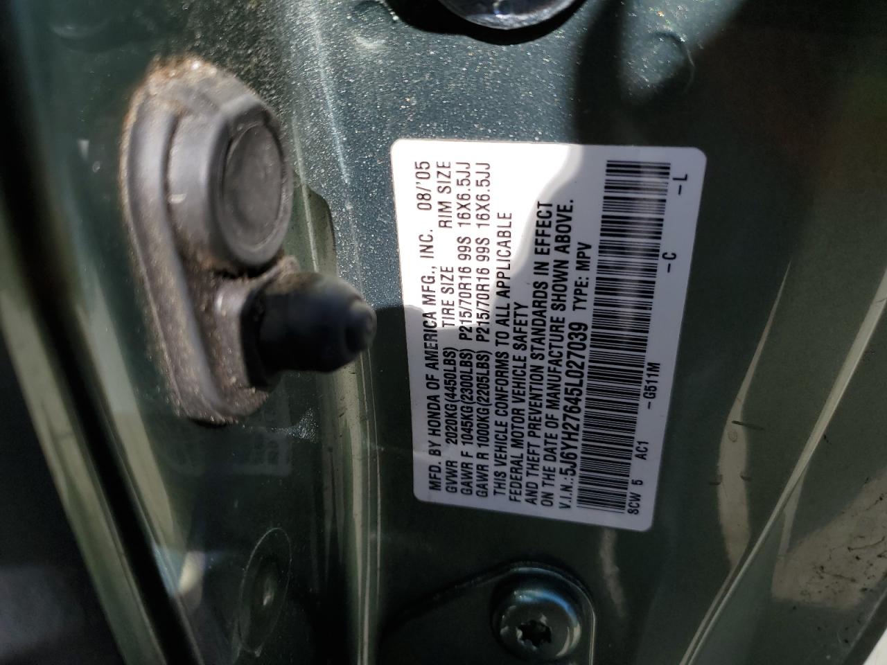 Photo 11 VIN: 5J6YH27645L027039 - HONDA ELEMENT 