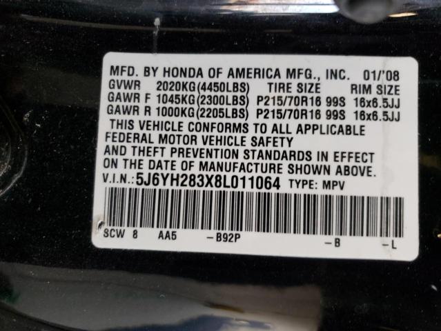 Photo 12 VIN: 5J6YH283X8L011064 - HONDA ELEMENT 