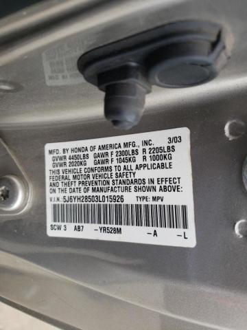 Photo 9 VIN: 5J6YH28503L015926 - HONDA ELEMENT EX 