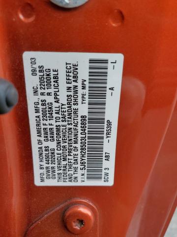 Photo 11 VIN: 5J6YH28503L046898 - HONDA ELEMENT 