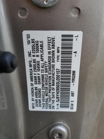 Photo 11 VIN: 5J6YH28503L050157 - HONDA ELEMENT 