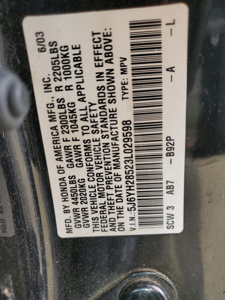 Photo 12 VIN: 5J6YH28523L029598 - HONDA ELEMENT 