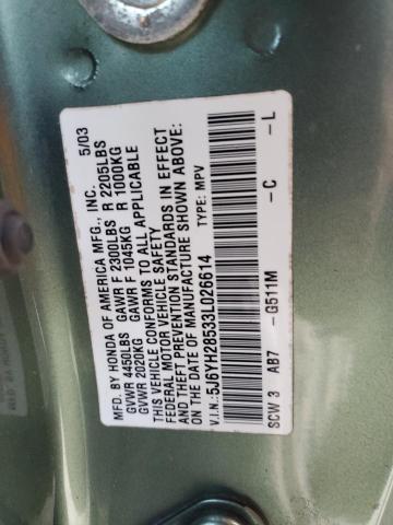 Photo 11 VIN: 5J6YH28533L026614 - HONDA ELEMENT EX 