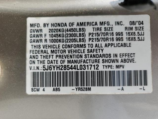 Photo 11 VIN: 5J6YH28544L031712 - HONDA ELEMENT EX 