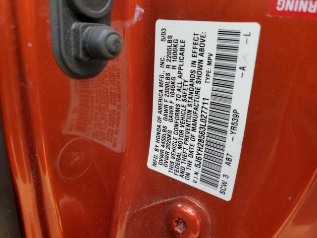 Photo 11 VIN: 5J6YH28563L027711 - HONDA ELEMENT EX 