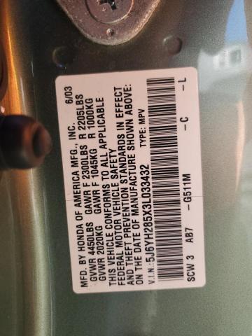 Photo 12 VIN: 5J6YH285X3L033432 - HONDA ELEMENT 