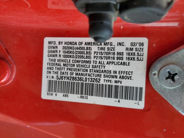 Photo 12 VIN: 5J6YH28636L013262 - HONDA ELEMENT 