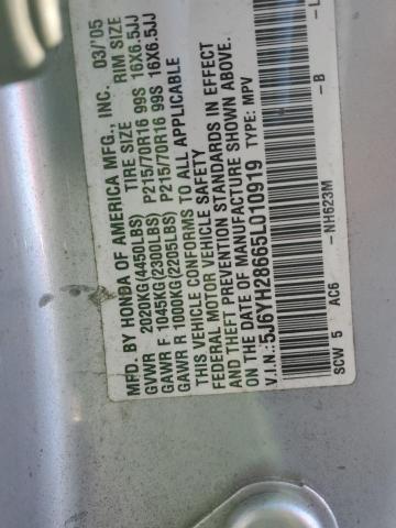 Photo 12 VIN: 5J6YH28665L010919 - HONDA ELEMENT 