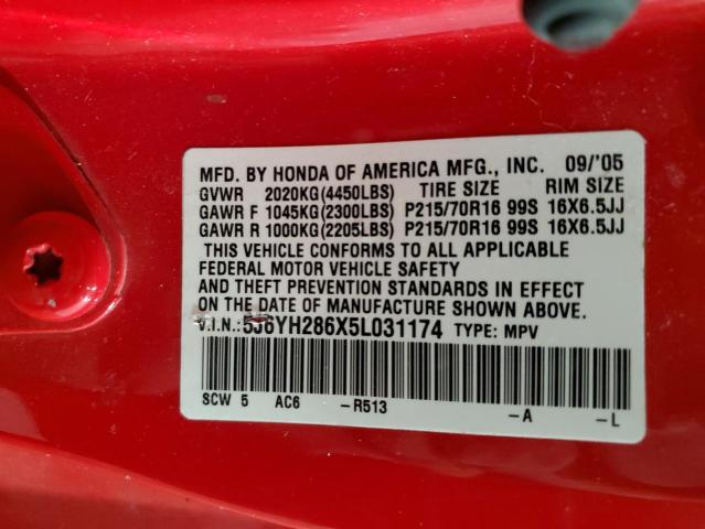 Photo 12 VIN: 5J6YH286X5L031174 - HONDA ELEMENT 