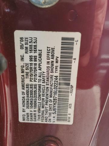 Photo 12 VIN: 5J6YH28716L022244 - HONDA ELEMENT EX 