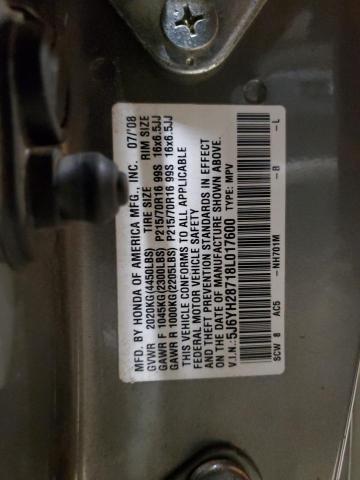 Photo 11 VIN: 5J6YH28718L017600 - HONDA ELEMENT 