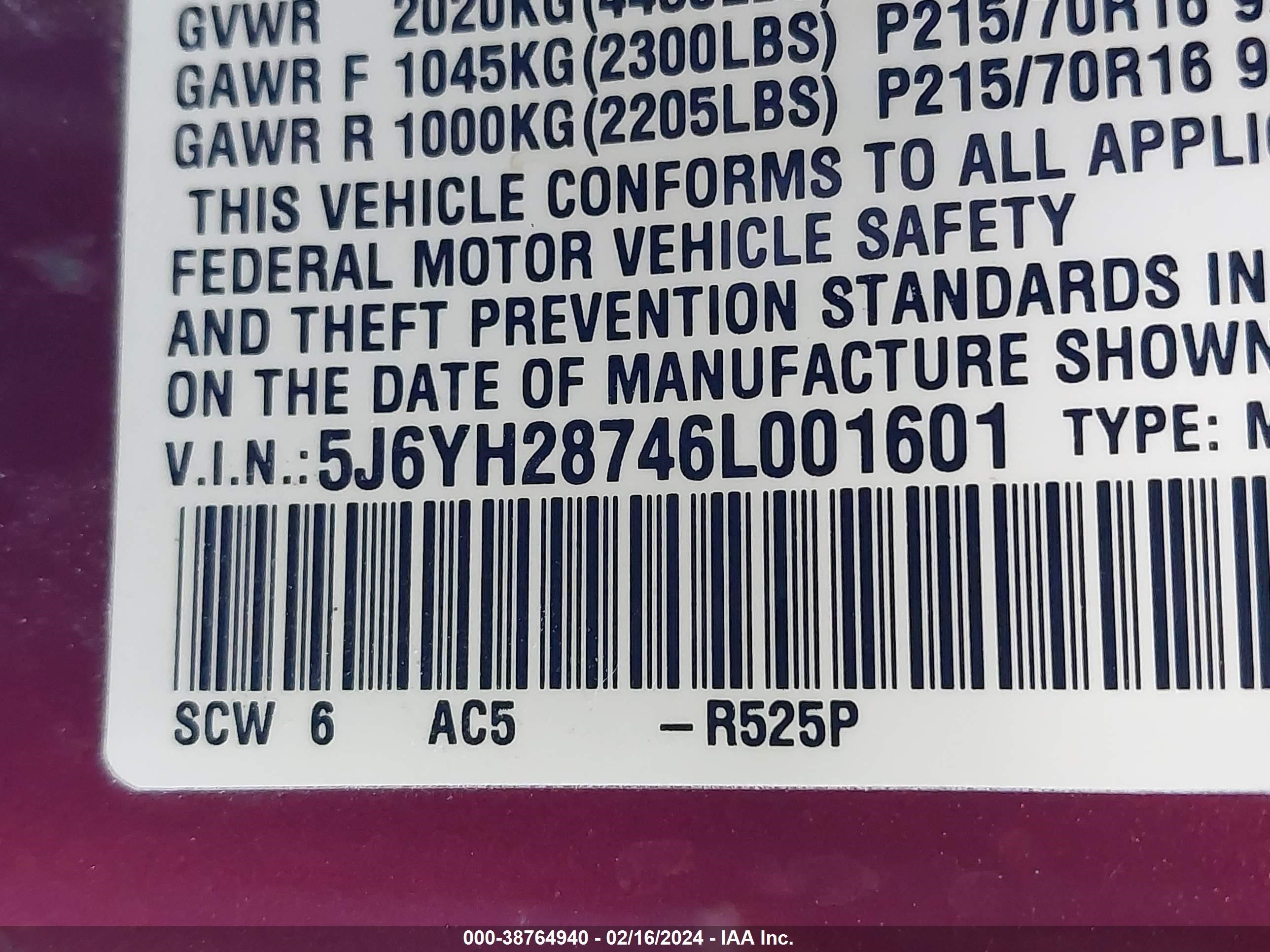 Photo 8 VIN: 5J6YH28746L001601 - HONDA ELEMENT 