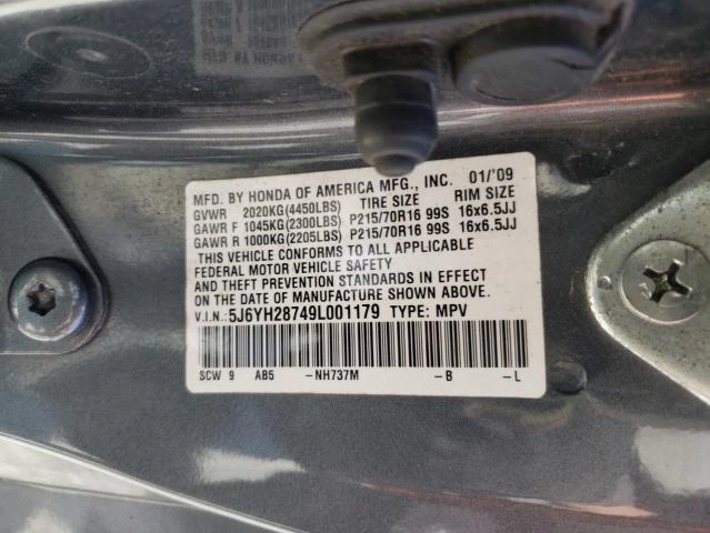 Photo 12 VIN: 5J6YH28749L001179 - HONDA ELEMENT 