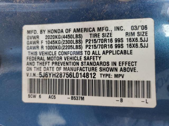 Photo 11 VIN: 5J6YH28756L014812 - HONDA ELEMENT 