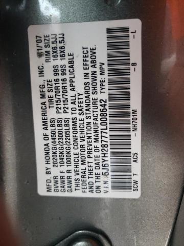 Photo 12 VIN: 5J6YH28777L008642 - HONDA ELEMENT 