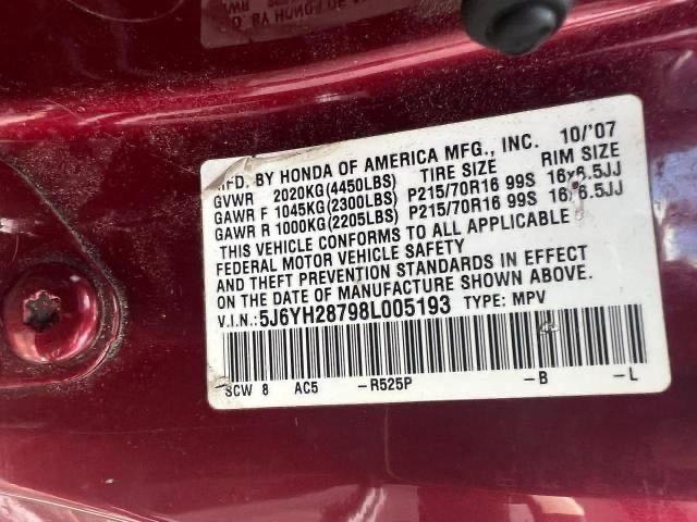 Photo 9 VIN: 5J6YH28798L005193 - HONDA ELEMENT 