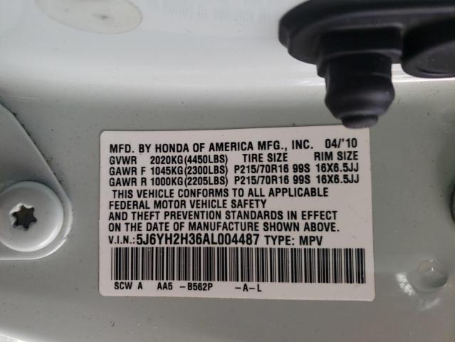 Photo 9 VIN: 5J6YH2H36AL004487 - HONDA ELEMENT LX 