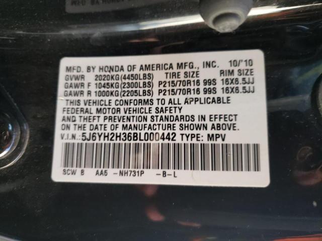 Photo 9 VIN: 5J6YH2H36BL000442 - HONDA ELEMENT LX 