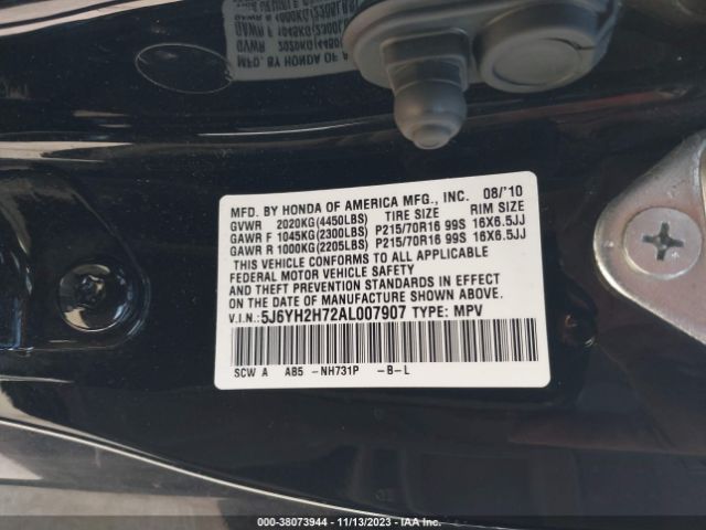 Photo 8 VIN: 5J6YH2H72AL007907 - HONDA ELEMENT 