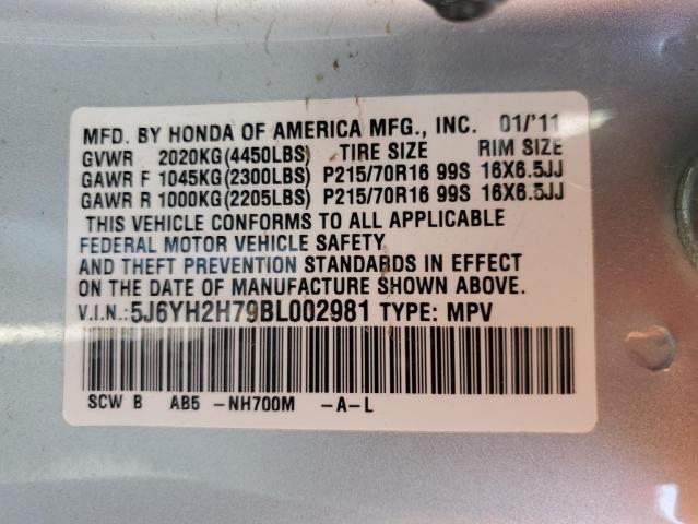 Photo 9 VIN: 5J6YH2H79BL002981 - HONDA ELEMENT EX 