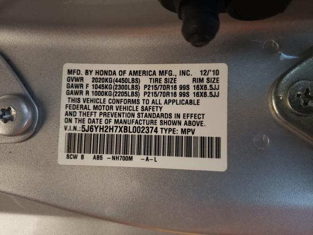 Photo 9 VIN: 5J6YH2H7XBL002374 - HONDA ELEMENT EX 