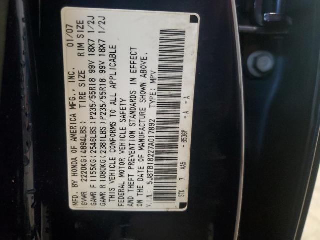 Photo 11 VIN: 5J8TB18227A017892 - ACURA RDX 