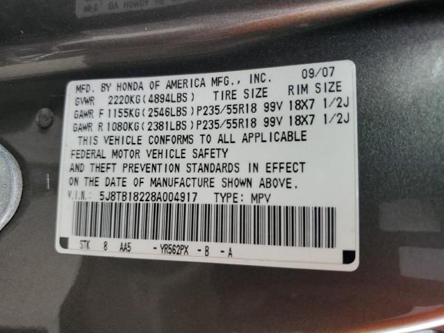 Photo 12 VIN: 5J8TB18228A004917 - ACURA RDX 