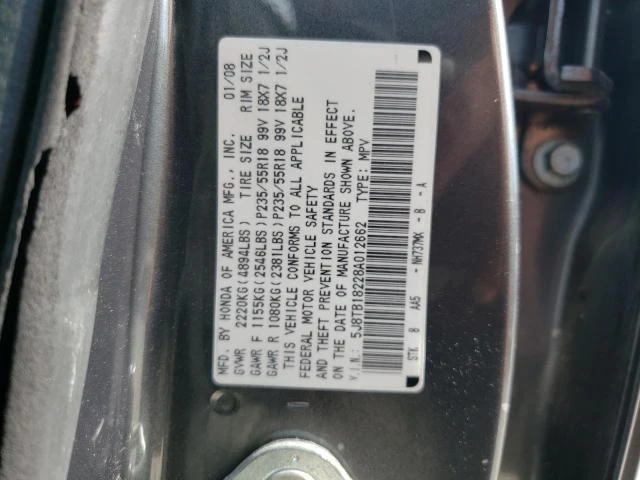 Photo 12 VIN: 5J8TB18228A012662 - ACURA RDX 