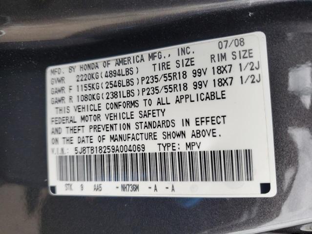 Photo 11 VIN: 5J8TB18259A004069 - ACURA RDX 