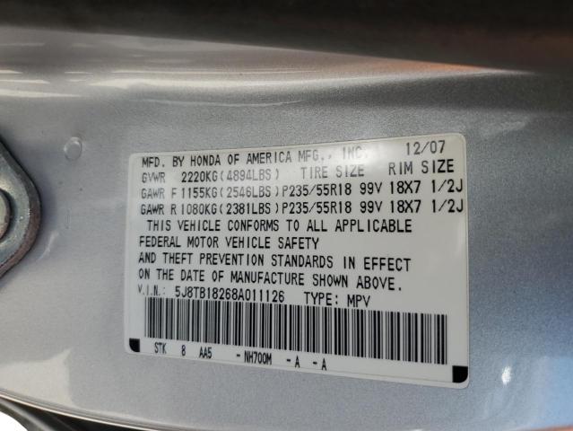 Photo 12 VIN: 5J8TB18268A011126 - ACURA RDX 