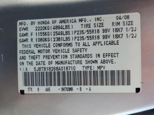 Photo 12 VIN: 5J8TB18268A018710 - ACURA RDX 