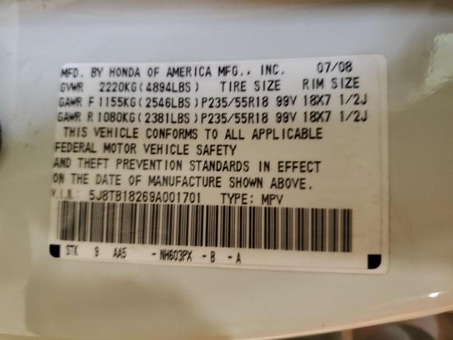 Photo 12 VIN: 5J8TB18269A001701 - ACURA RDX 