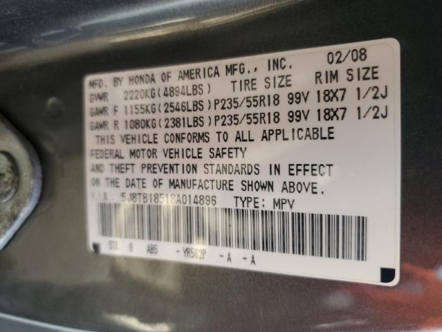 Photo 11 VIN: 5J8TB18518A014896 - ACURA RDX TECHNO 