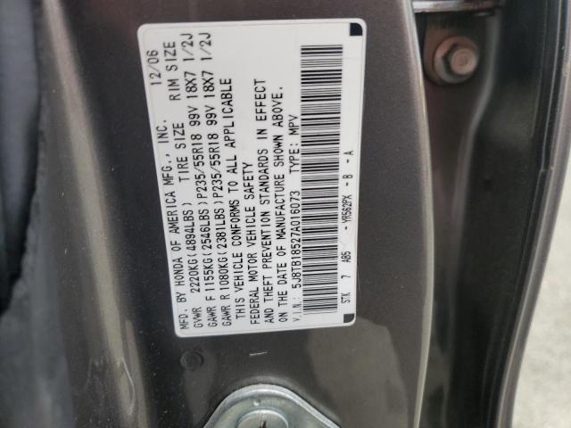 Photo 12 VIN: 5J8TB18527A016073 - ACURA RDX 