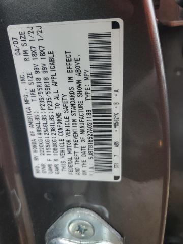 Photo 11 VIN: 5J8TB18527A021189 - ACURA RDX 