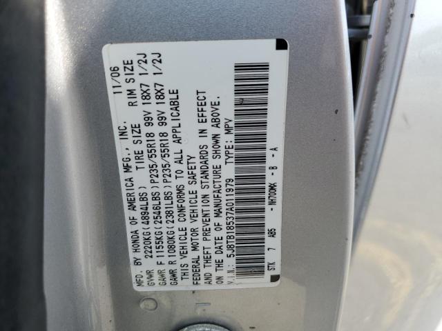 Photo 12 VIN: 5J8TB18537A011979 - ACURA RDX TECHNO 