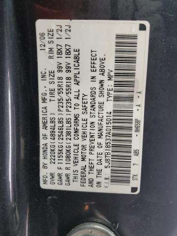 Photo 12 VIN: 5J8TB18537A015014 - ACURA RDX 