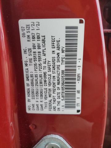 Photo 12 VIN: 5J8TB18538A005388 - ACURA RDX 