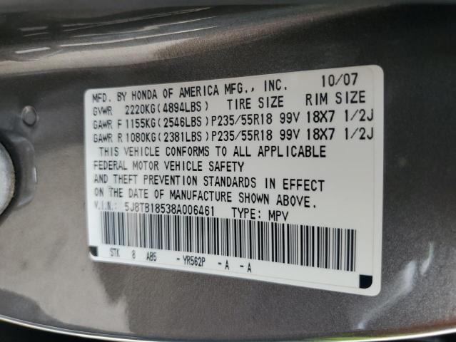 Photo 13 VIN: 5J8TB18538A006461 - ACURA RDX TECHNO 