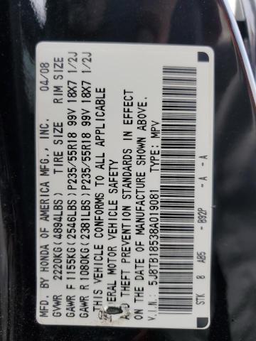 Photo 11 VIN: 5J8TB18538A019081 - ACURA RDX TECHNO 