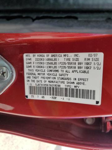 Photo 12 VIN: 5J8TB18567A018098 - ACURA RDX 