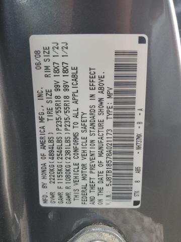 Photo 12 VIN: 5J8TB18578A021173 - ACURA RDX 