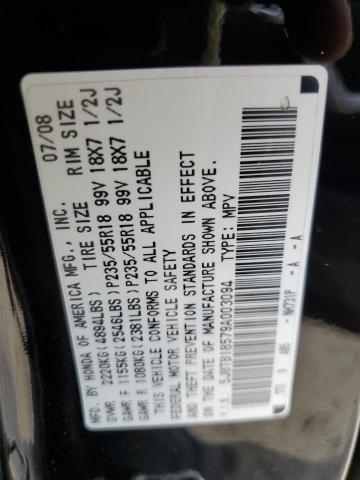 Photo 12 VIN: 5J8TB18579A003094 - ACURA RDX TECHNO 