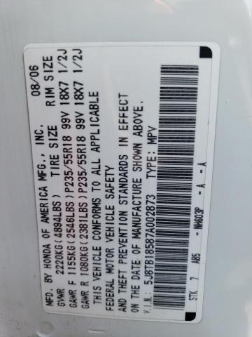 Photo 12 VIN: 5J8TB18587A002873 - ACURA RDX 