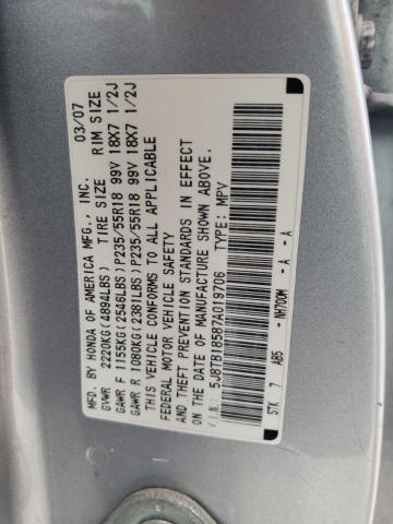 Photo 11 VIN: 5J8TB18587A019706 - ACURA RDX 