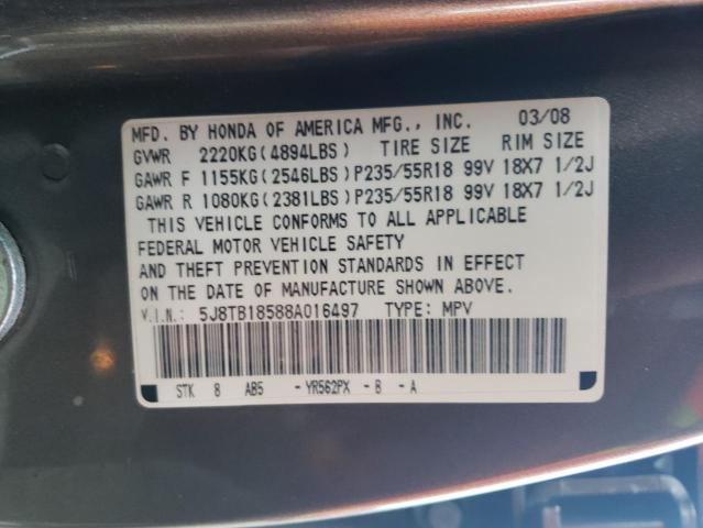 Photo 11 VIN: 5J8TB18588A016497 - ACURA RDX 