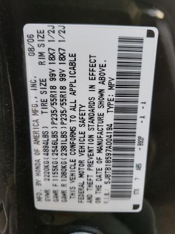 Photo 11 VIN: 5J8TB18597A004194 - ACURA RDX 