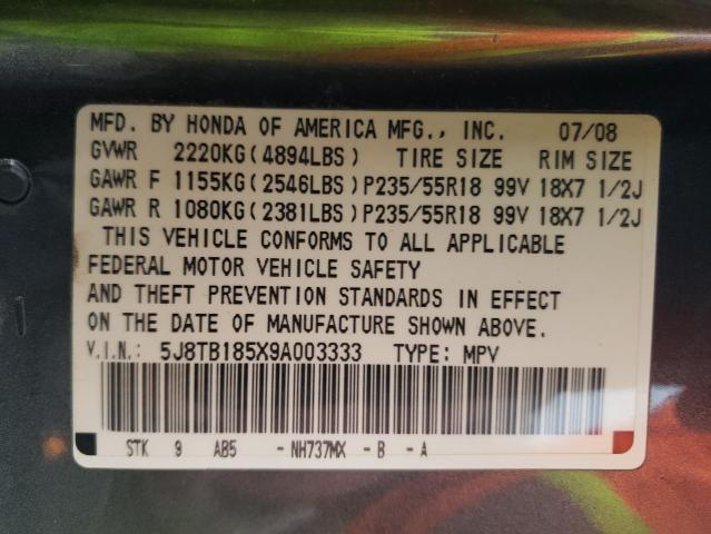 Photo 12 VIN: 5J8TB185X9A003333 - ACURA RDX 